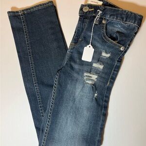 Levi's Distressed Dark Blue Girls Girlfriend Skinny Jeans Size 8 J-2529
